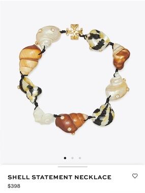 ISO Tory Burch Multi-Color Shell Necklace with Gold Accents